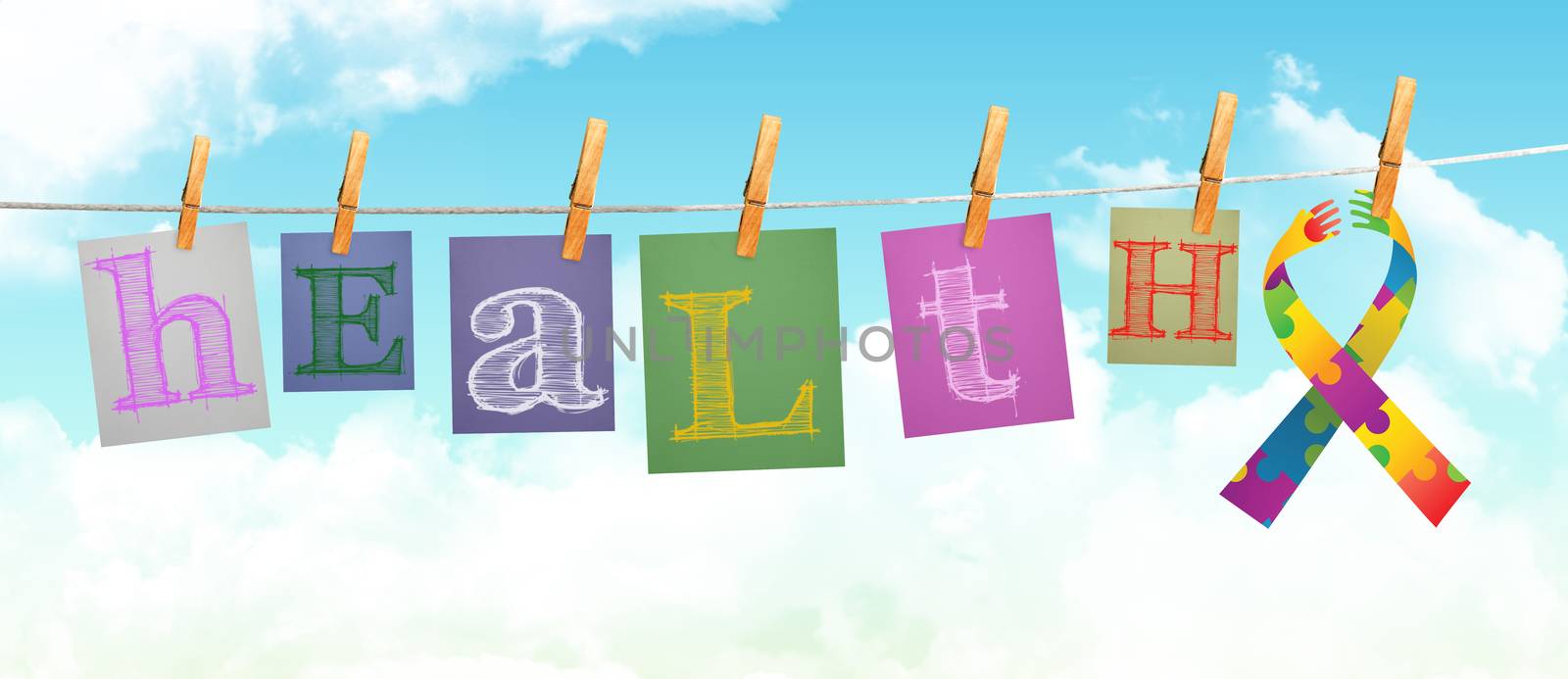 health against digitally generated grey background