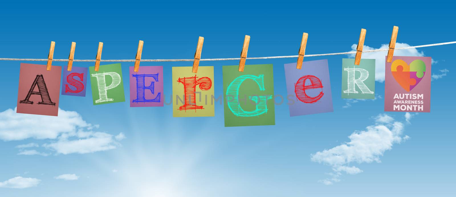 autism awareness month against digitally generated grey background