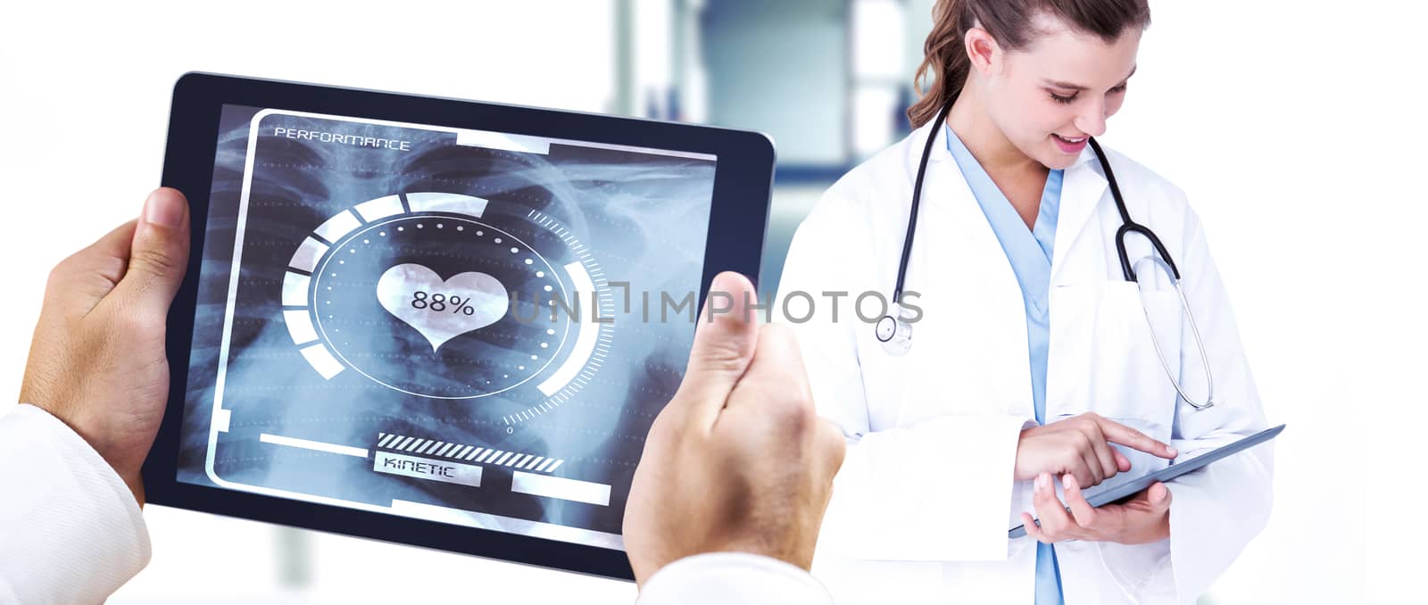 Composite image of man using tablet pc by Wavebreakmedia