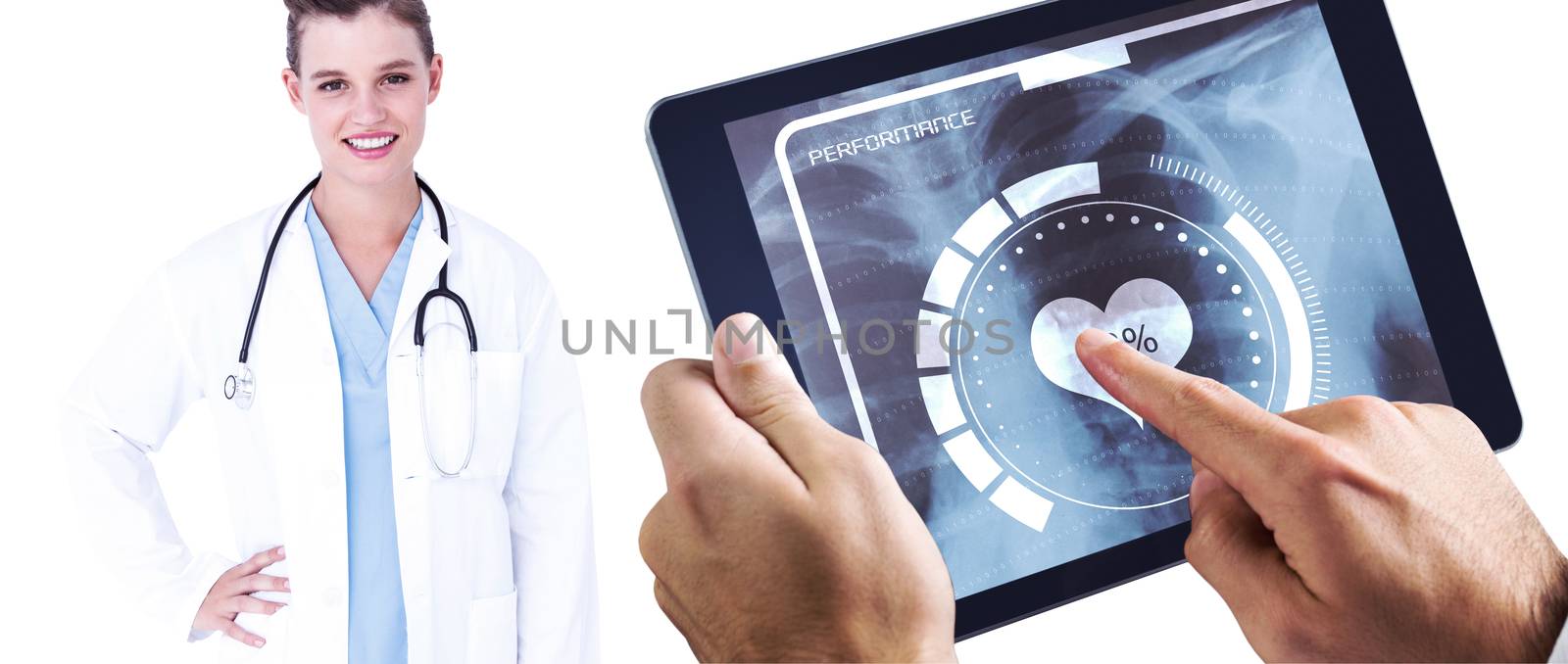 Composite image of man using tablet pc by Wavebreakmedia