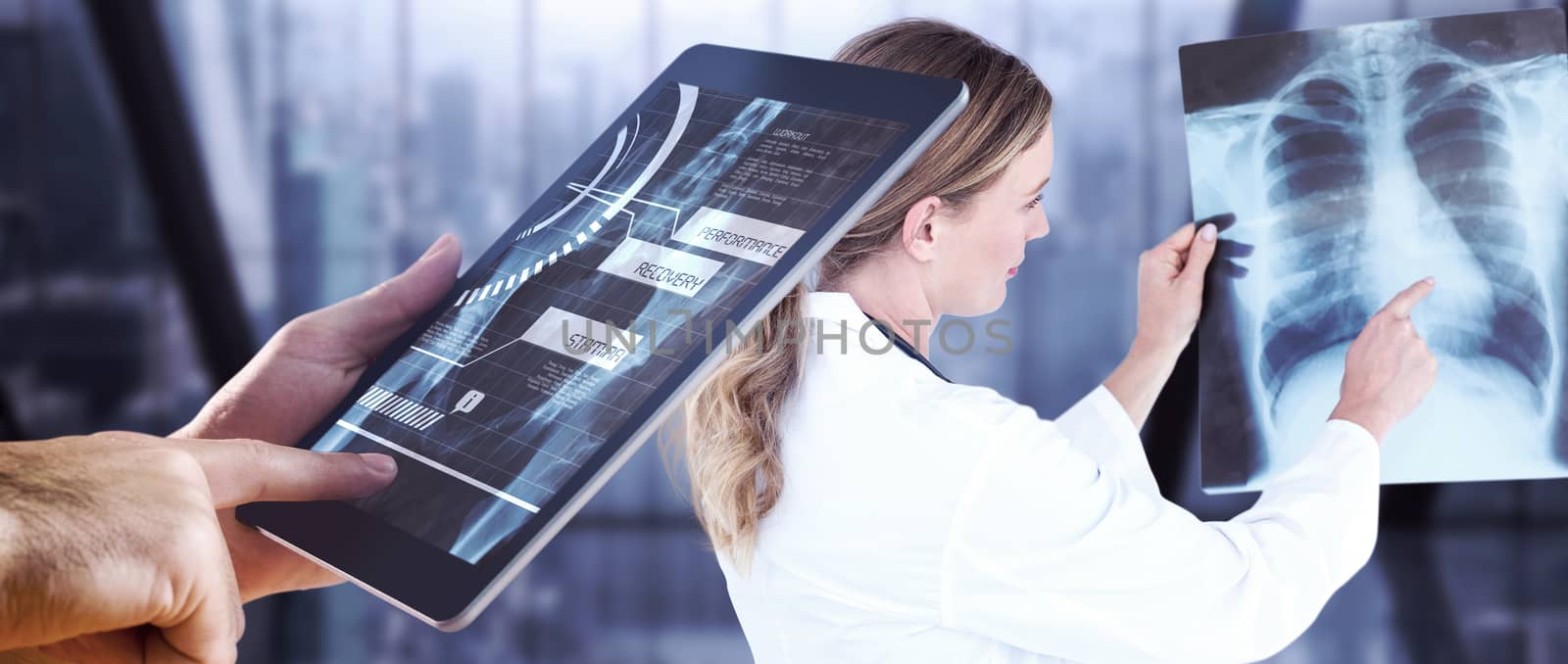 Composite image of man using tablet pc by Wavebreakmedia