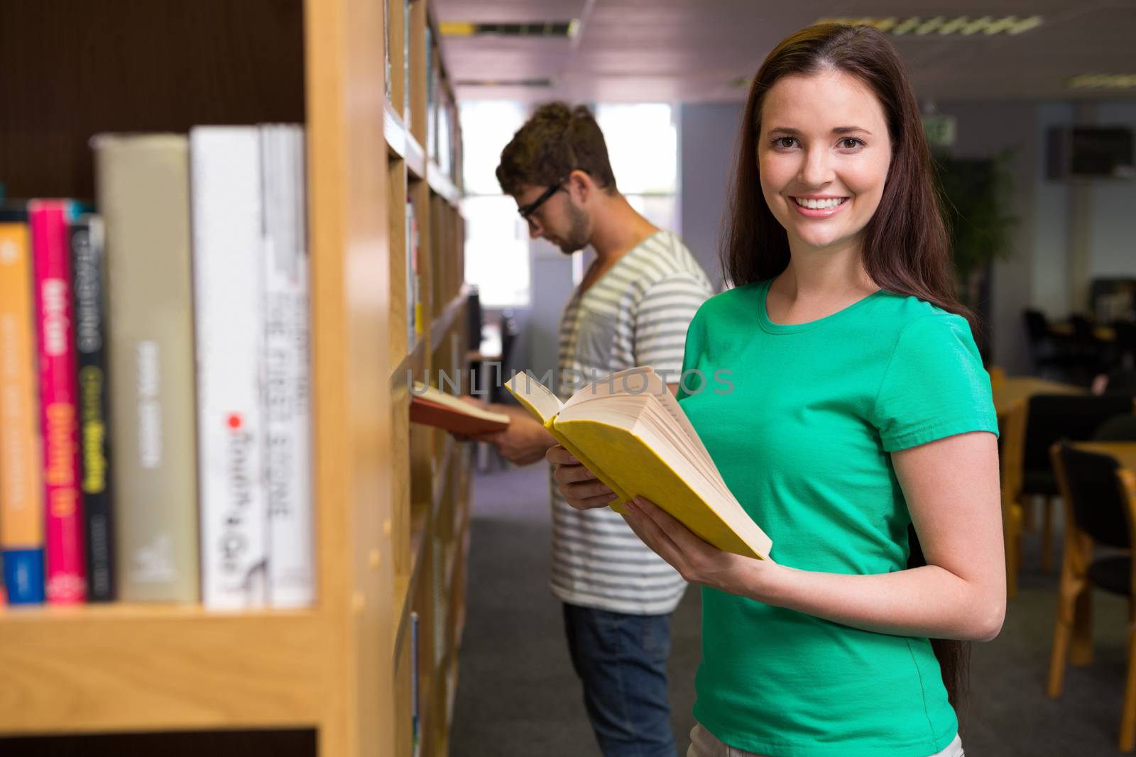 Students reading in the library at the university 