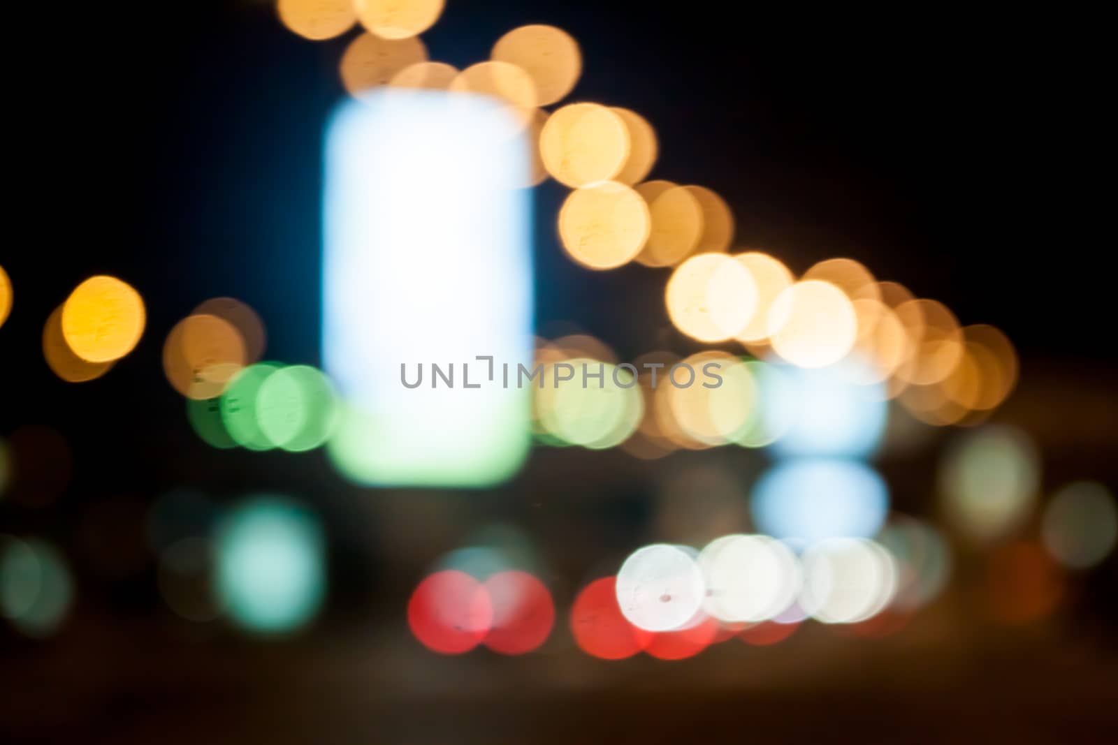 City night background in Kiev out of  focus