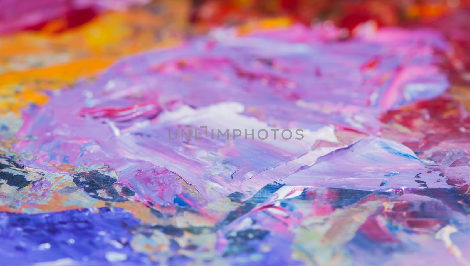 artist's palette with oil paints by Chechotkin