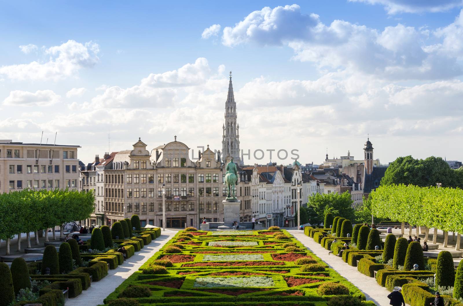 Kunstberg or Mont des Arts (Mount of the arts) gardens in Brussels, Belgium.