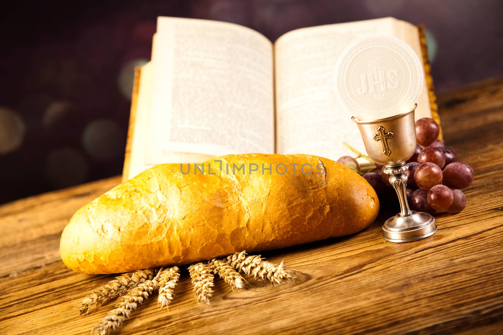 First communion, bright background, saturated concept