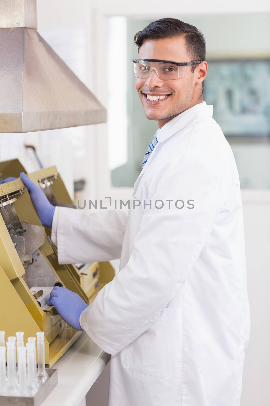 Scientist using technology for research in the lab