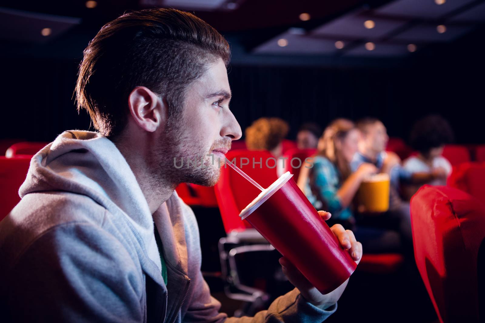 People watching a film at the cinema 