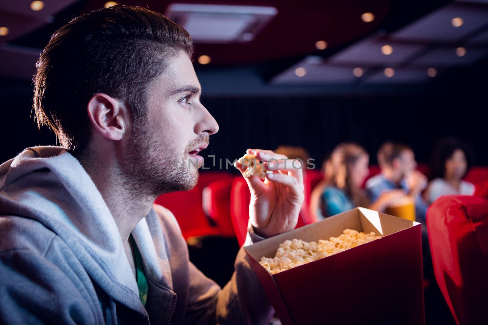 People watching a film at the cinema 