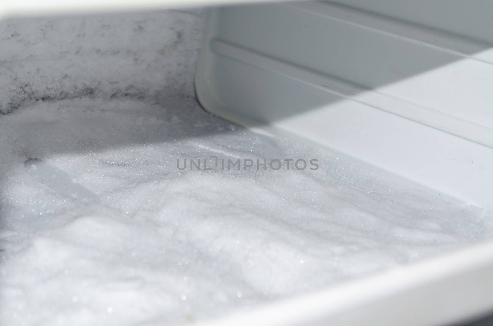 Freezer is defrosted for cleaning.