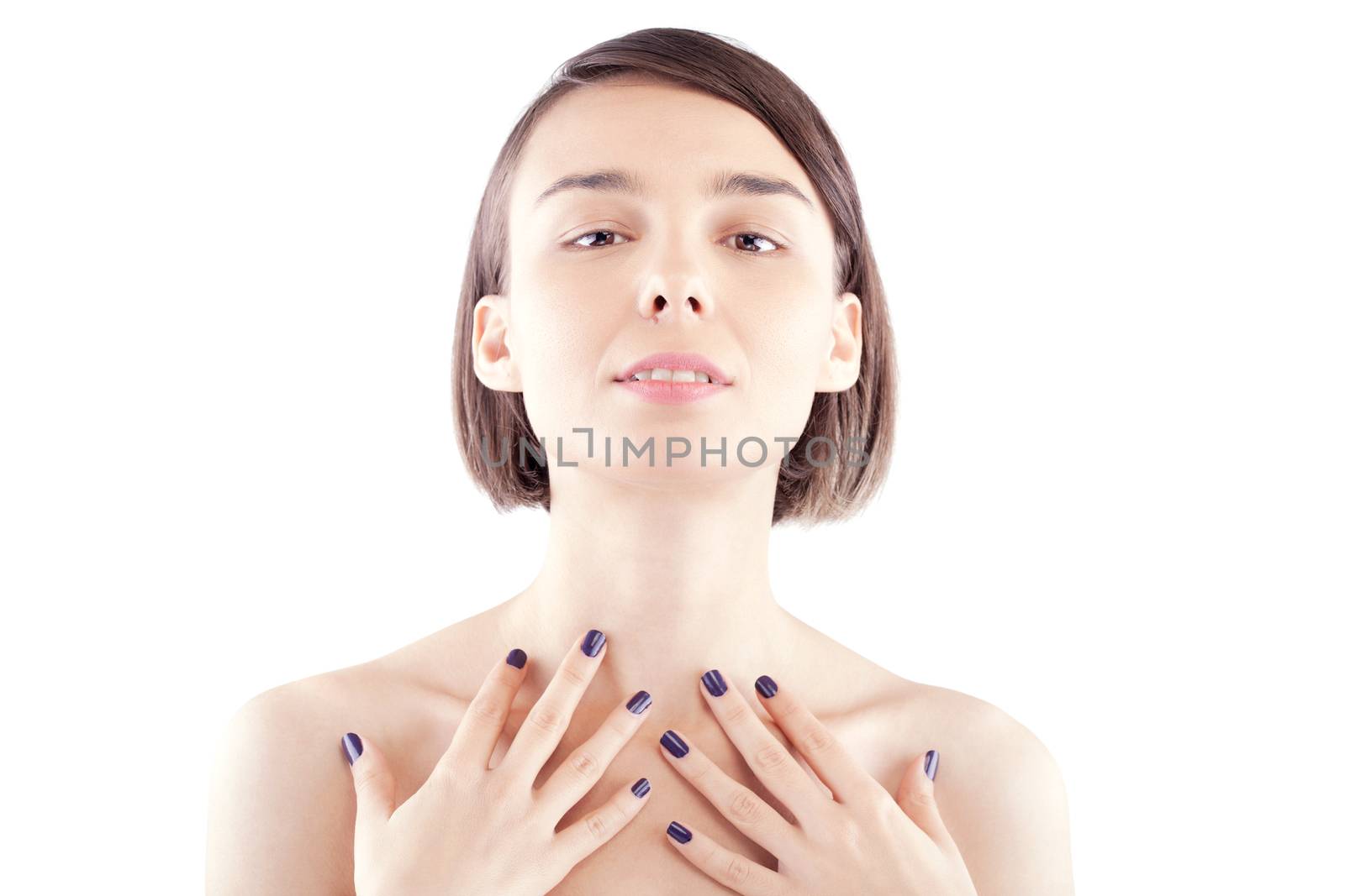 female beauty facial portrait of a Caucasian model