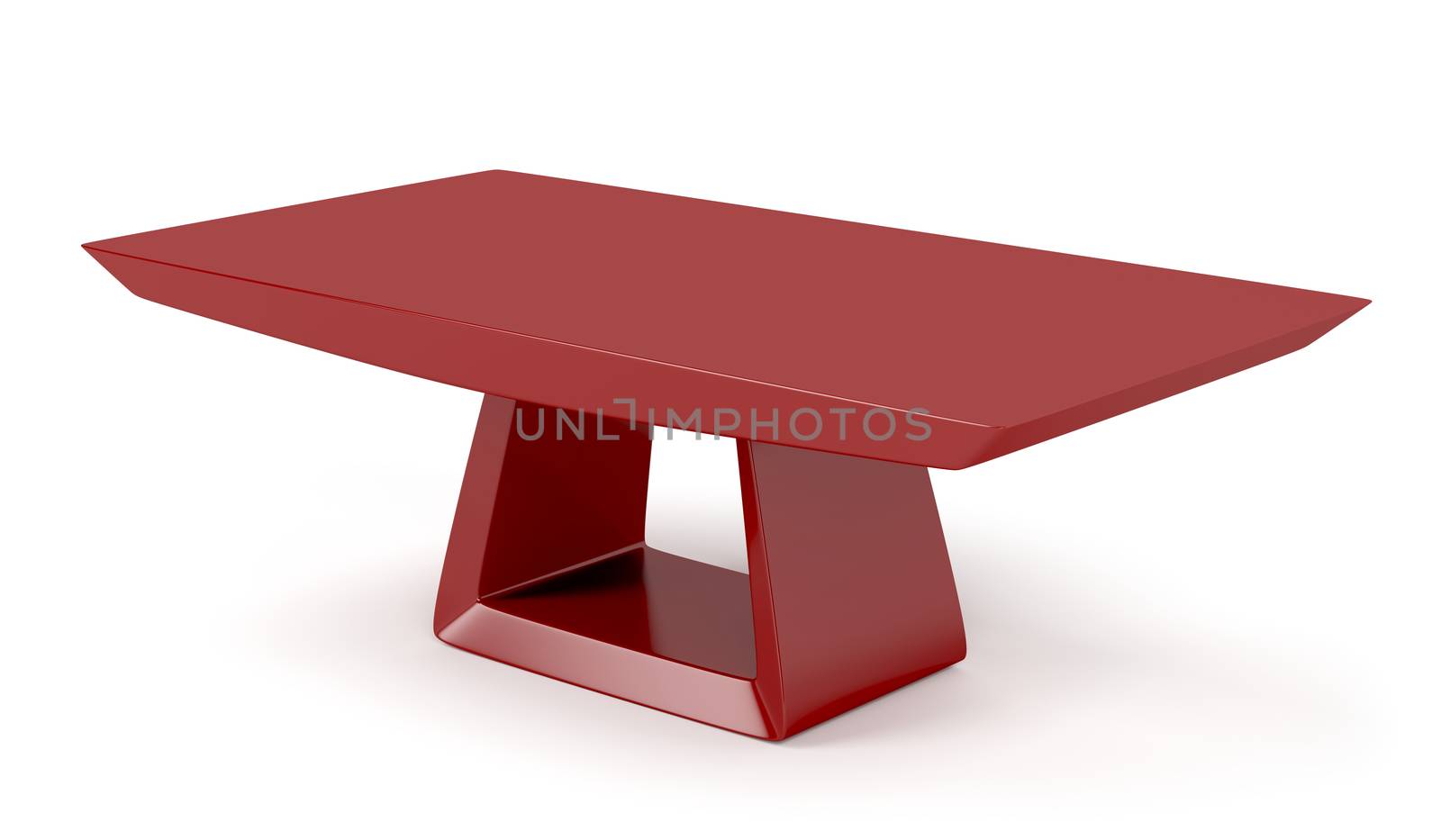 Red stylish coffee table on white background