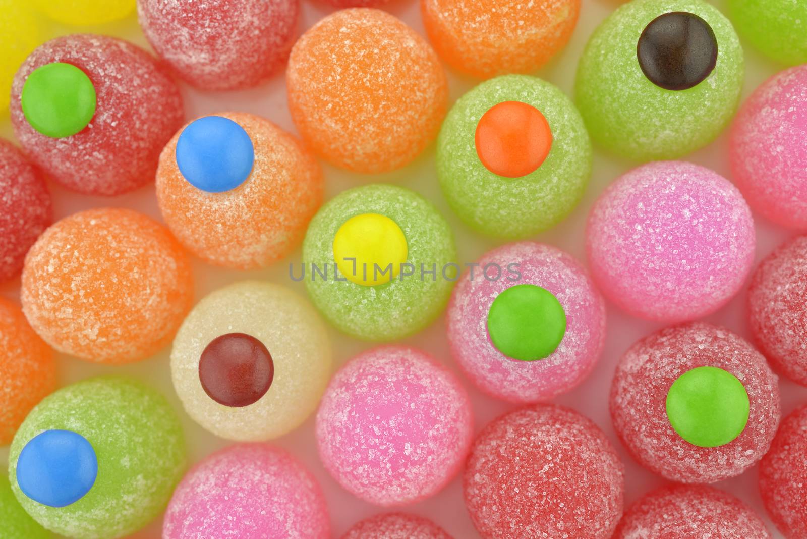 Close-up colorful gum drops candy to use as background 