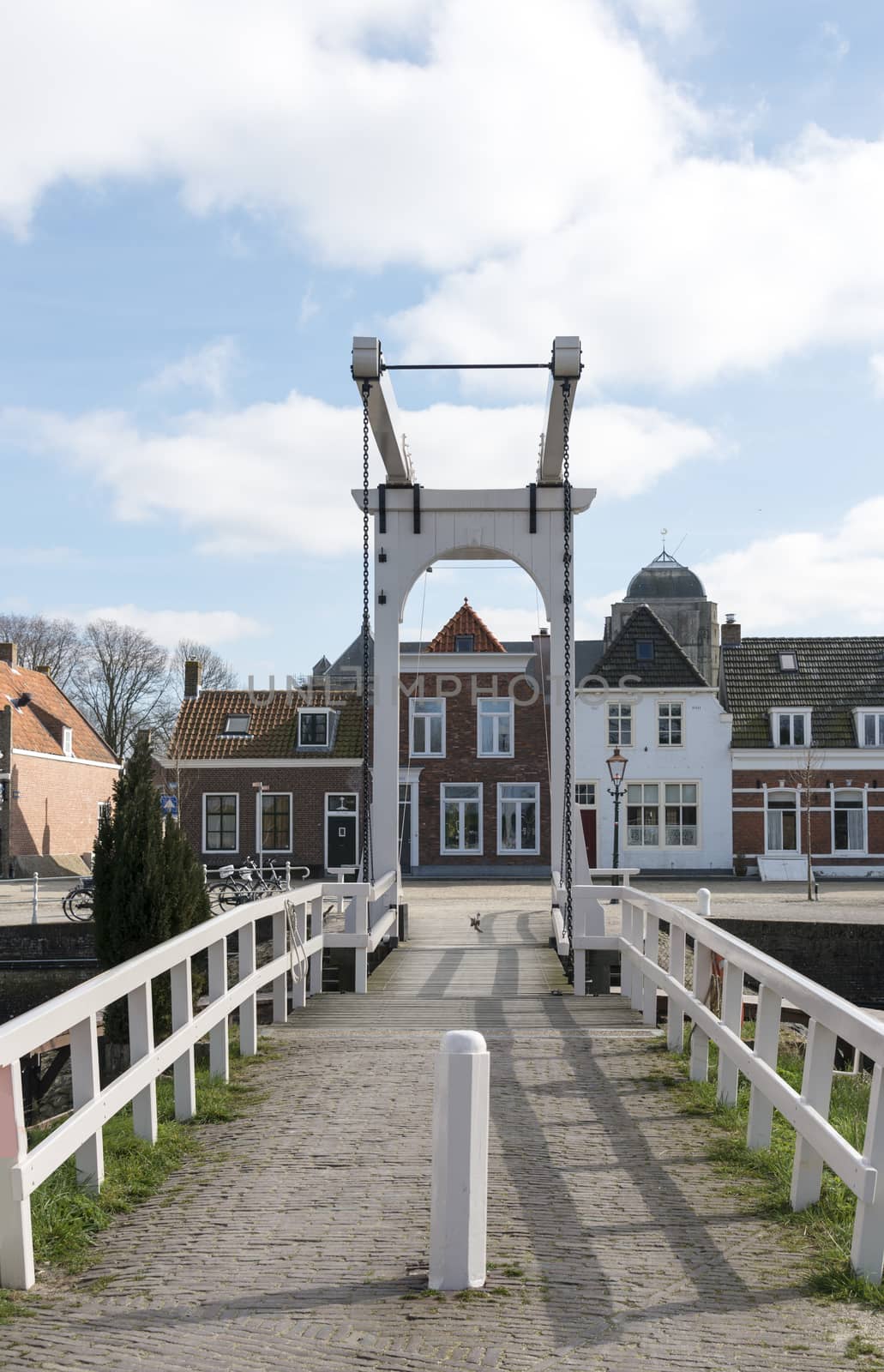 The old village Veere with the bridge in the part Zeeland of the netherlans, Veere was old fisher harbor