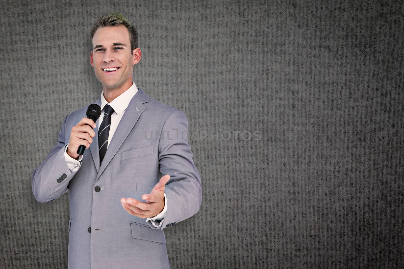 Composite image of businessman giving speech by Wavebreakmedia