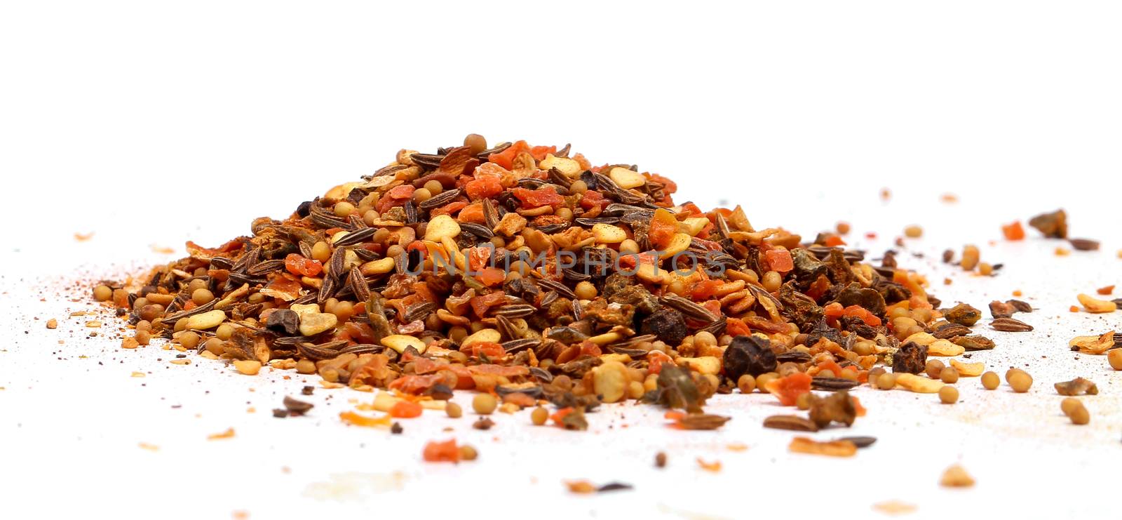 Ingredients. Colorful spices on a white background