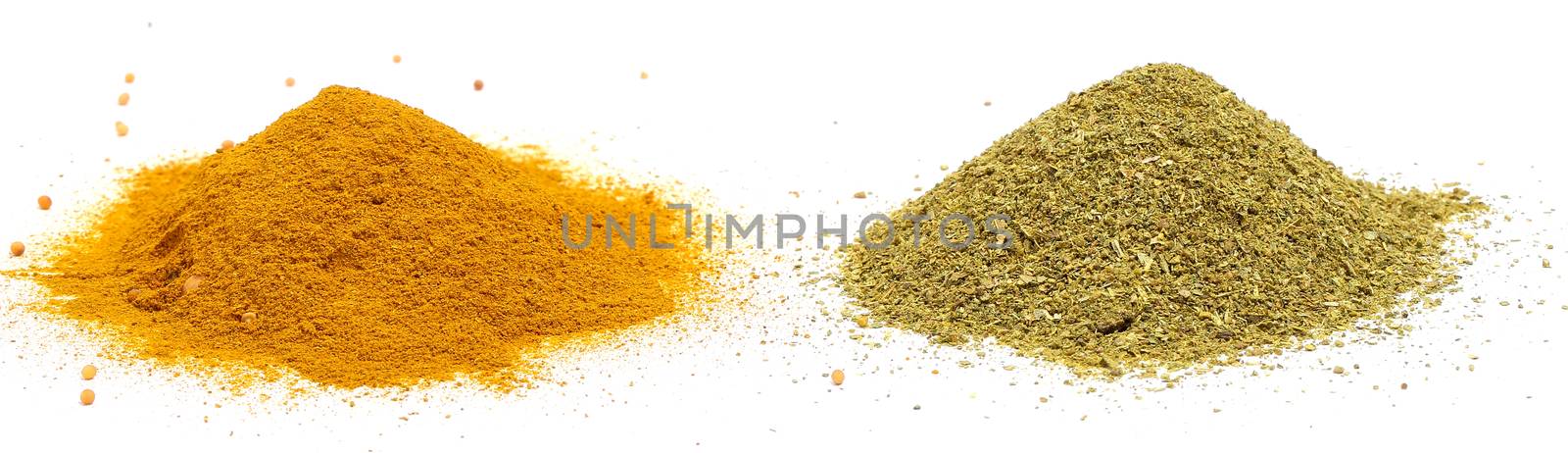 Ingredients. Colorful spices on a white background