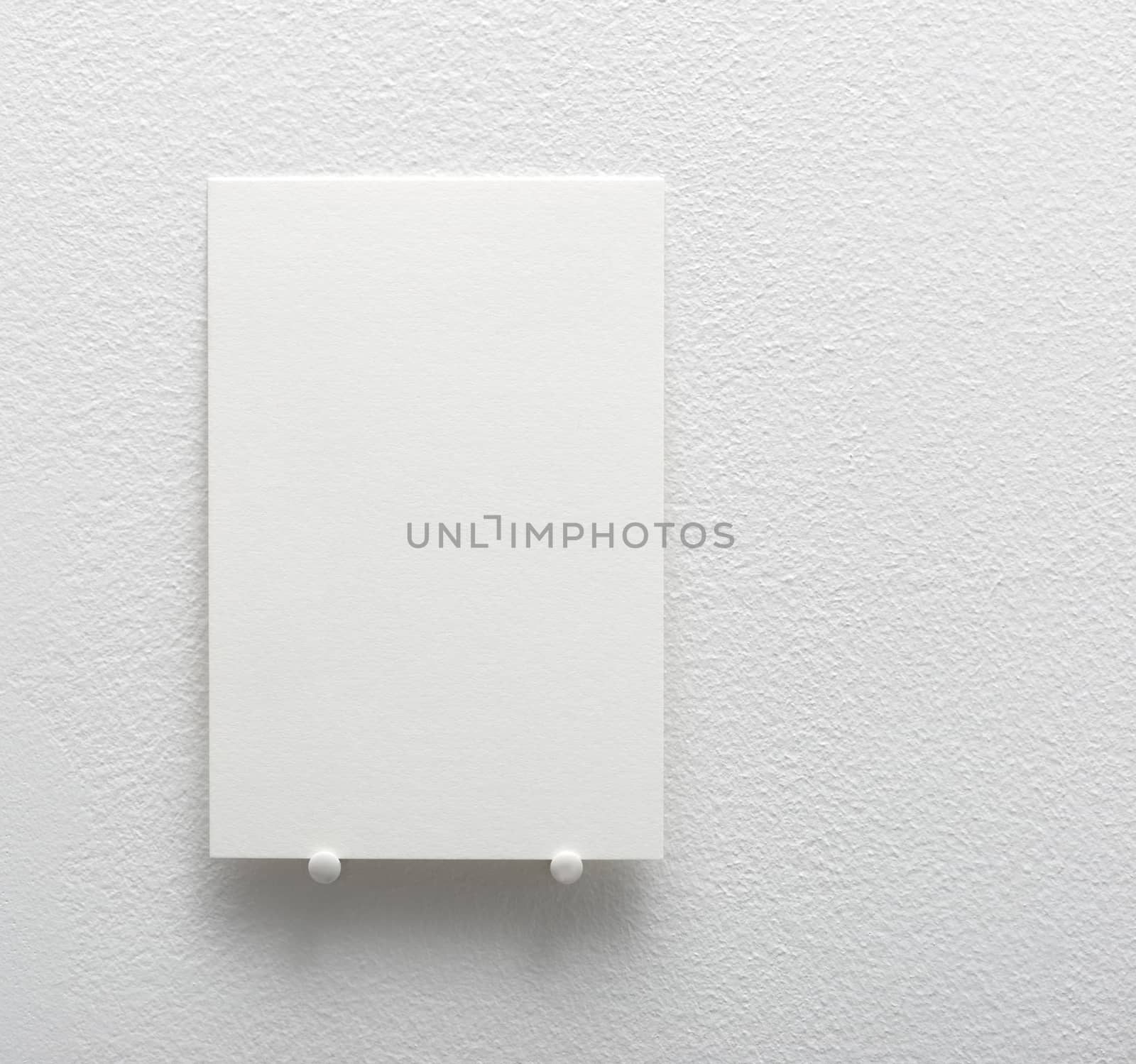 blank white card on a white