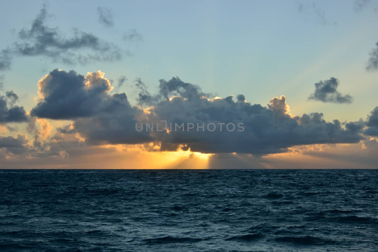 Sunset over Atantic in Caribbean by pauws99