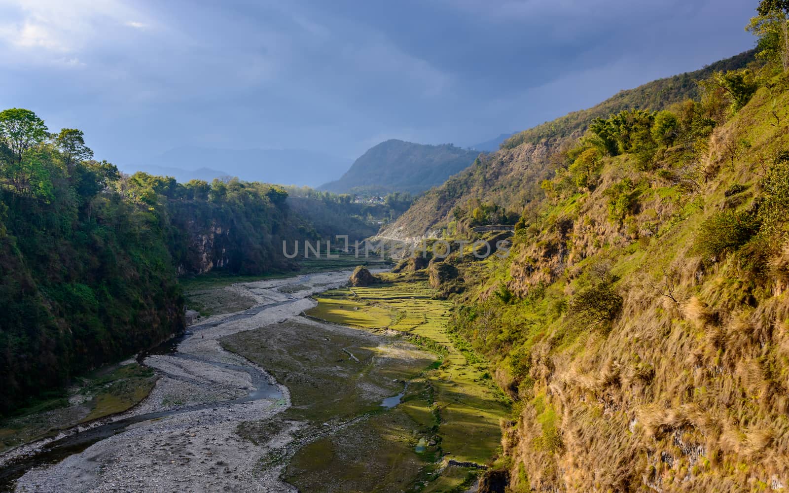 The Bhalam river in Pokhara, Nepal