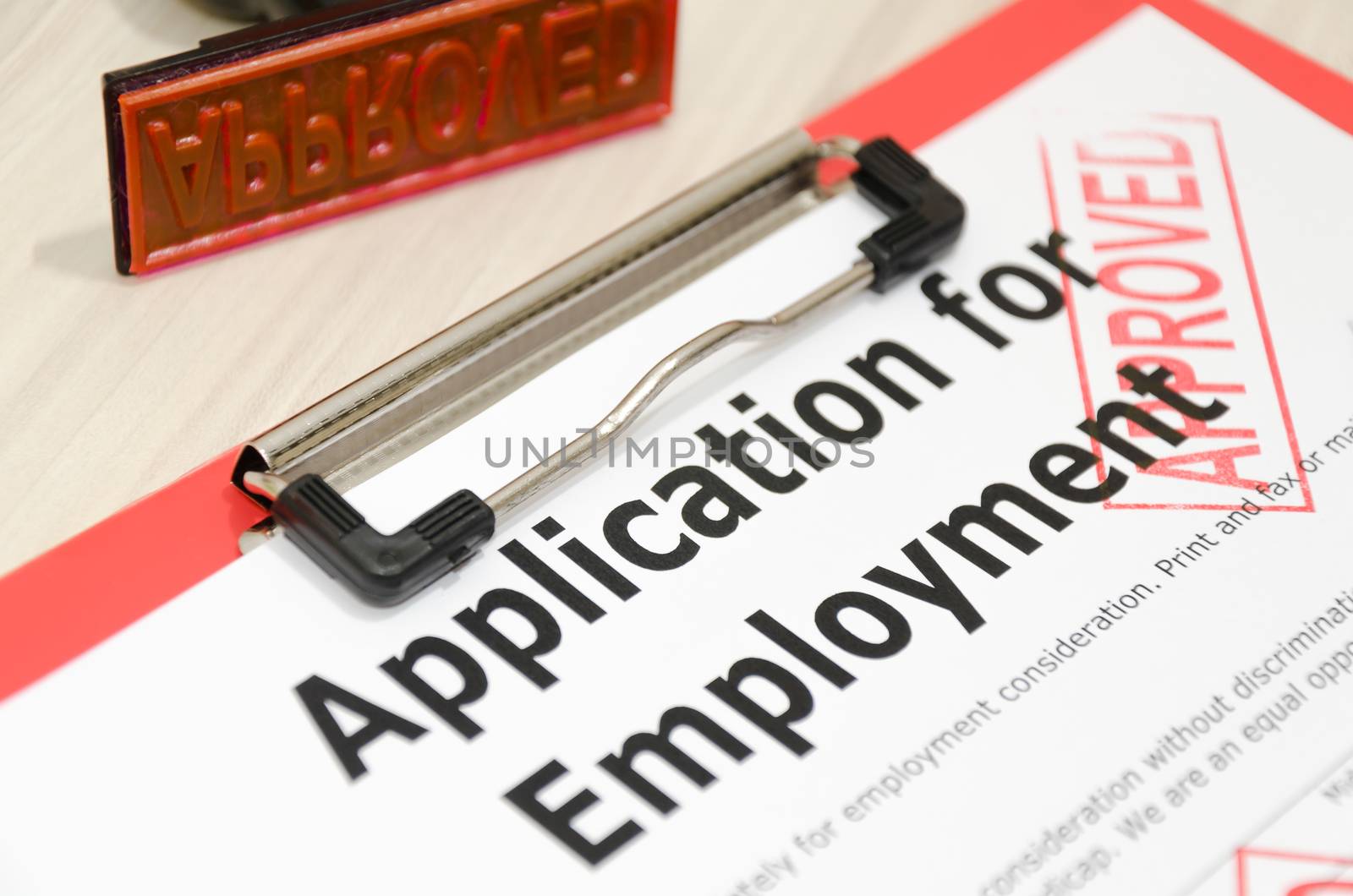 Approved job application form