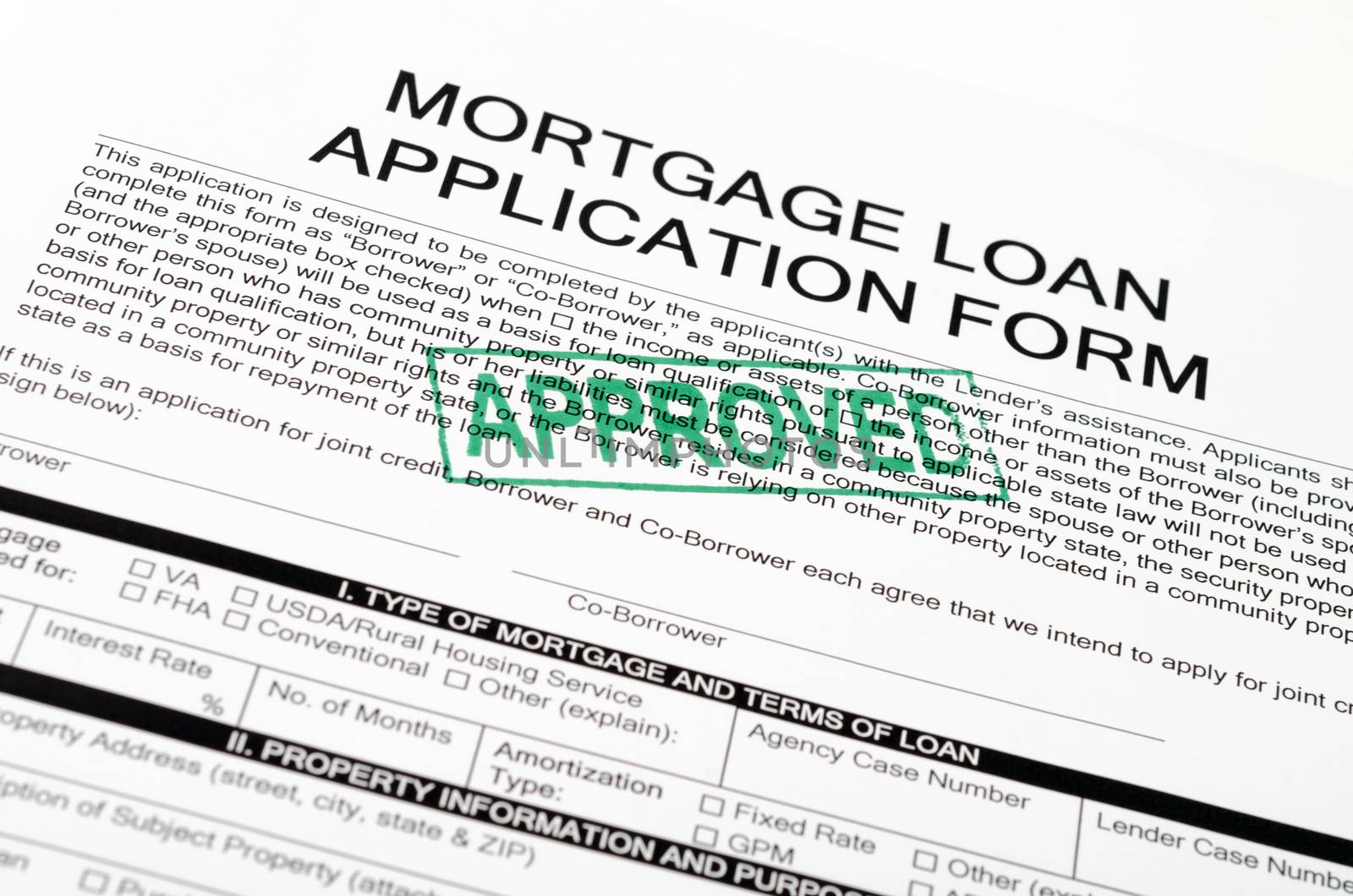Mortgage loan application form