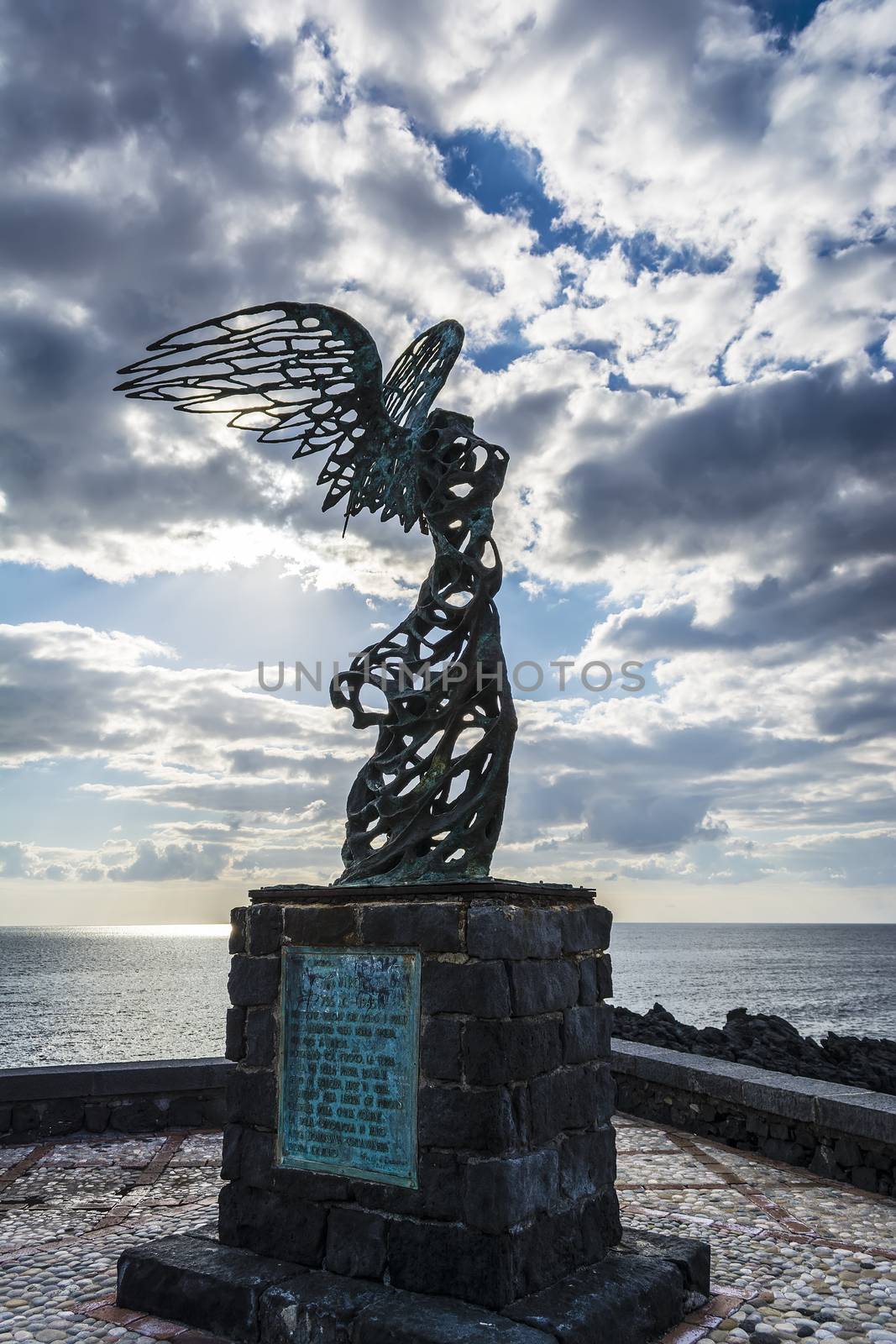 Nike  Carmelo Mendola statue, Giardini Naxos, Sicily, Italy by ankarb