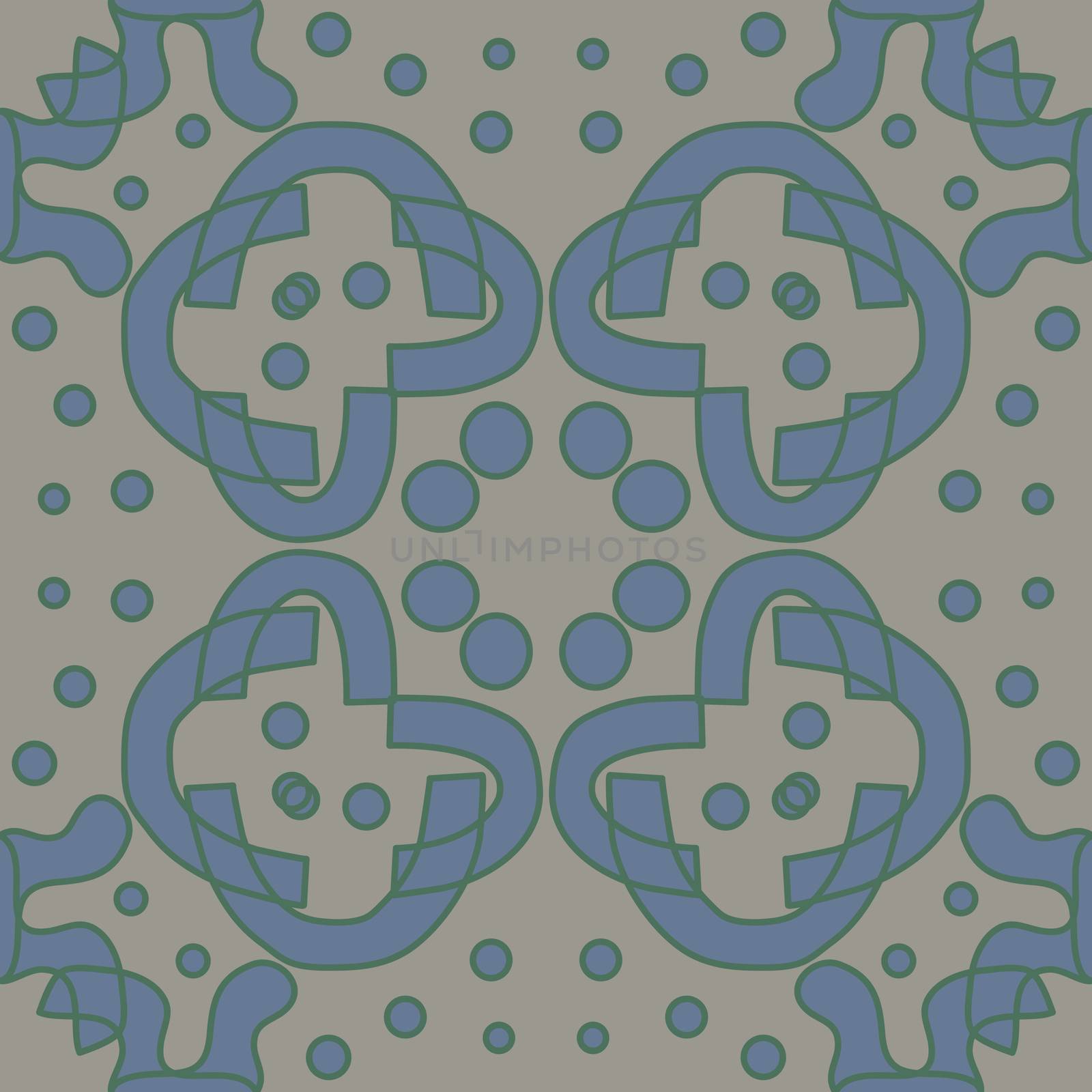 Seamless symmetry of blue and gray lines