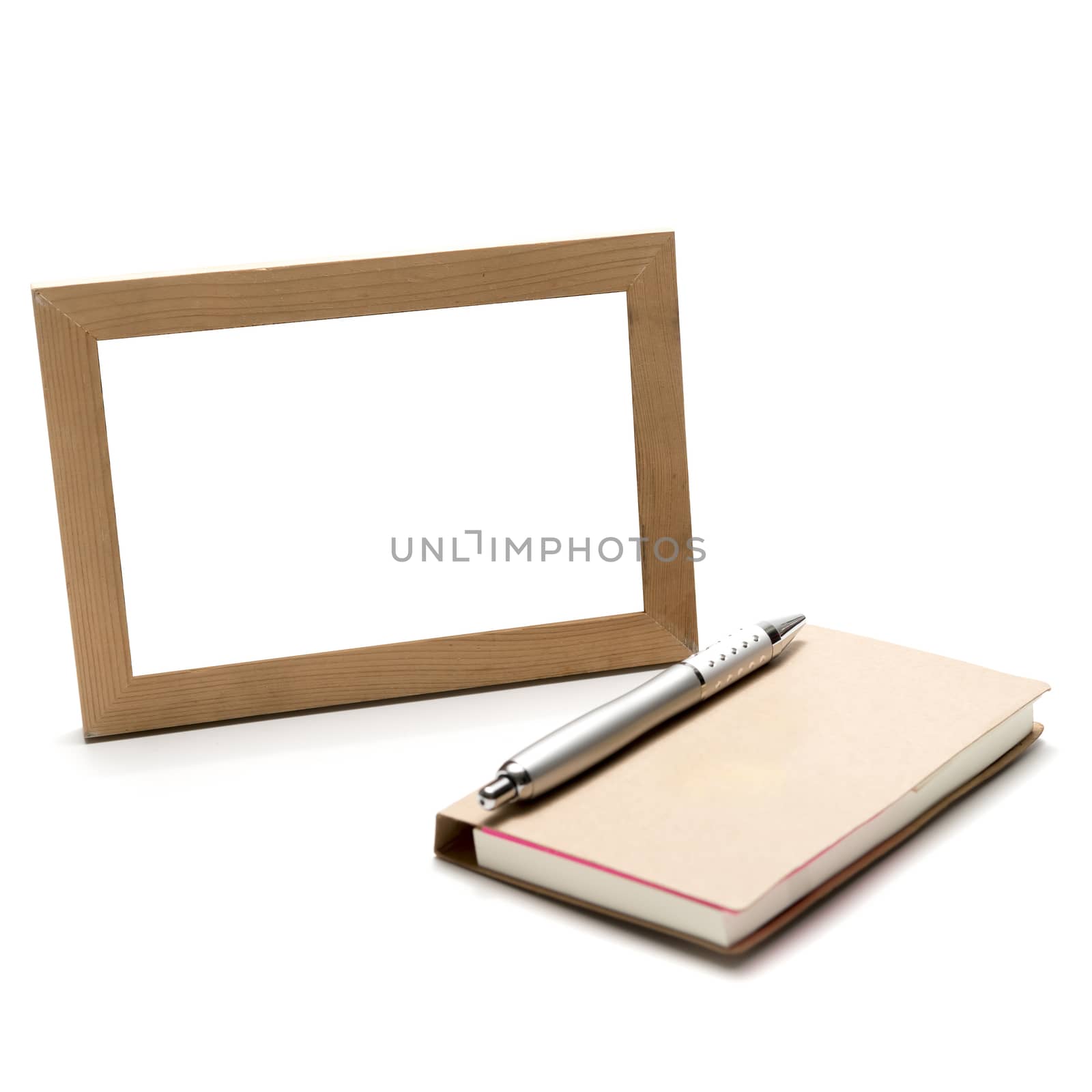 wood photo frame ams notebook with pen by ammza12