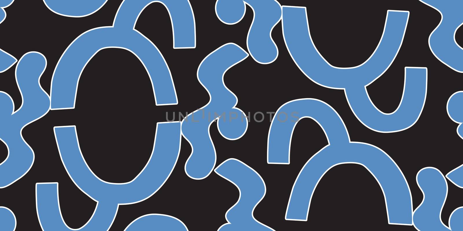 Abstract blue arch shapes over black in repeating pattern