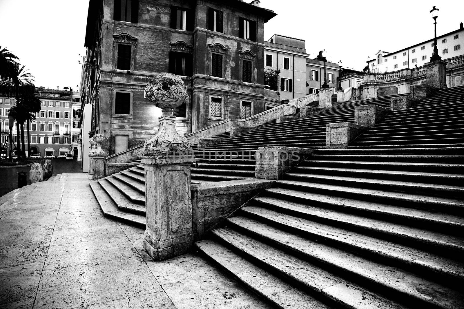  Spanish square with Spanish Steps  in Rome Italy, piazza Spagna