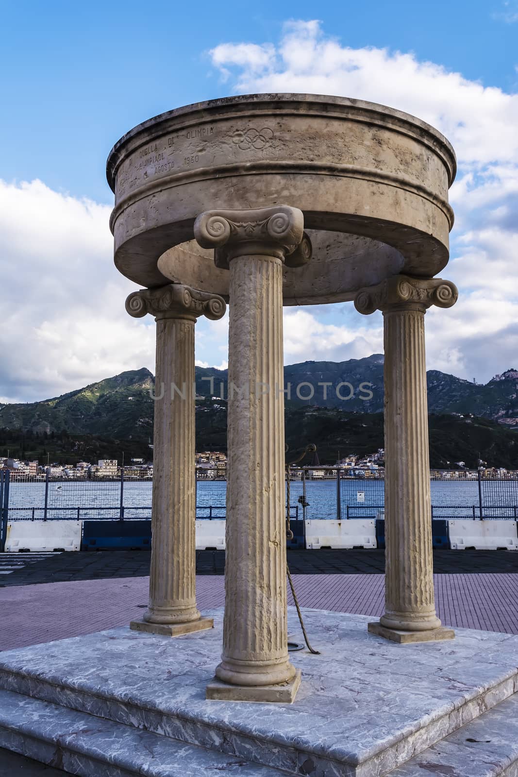 The Olympic Monument in Giardini-Naxos at Sicily, Italy