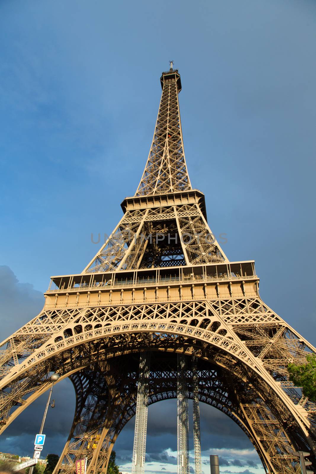 Eiffel Tower in Paris France seen from the Seine River