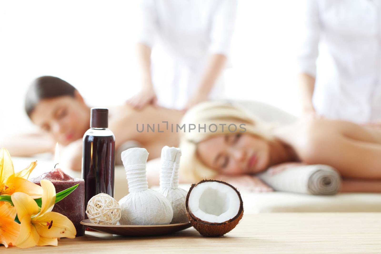 beautiful women at spa session
