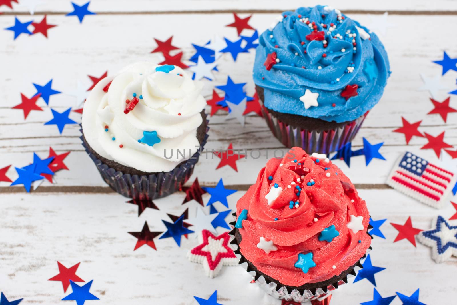 Patriotic Chocolate Cupcakes by SouthernLightStudios