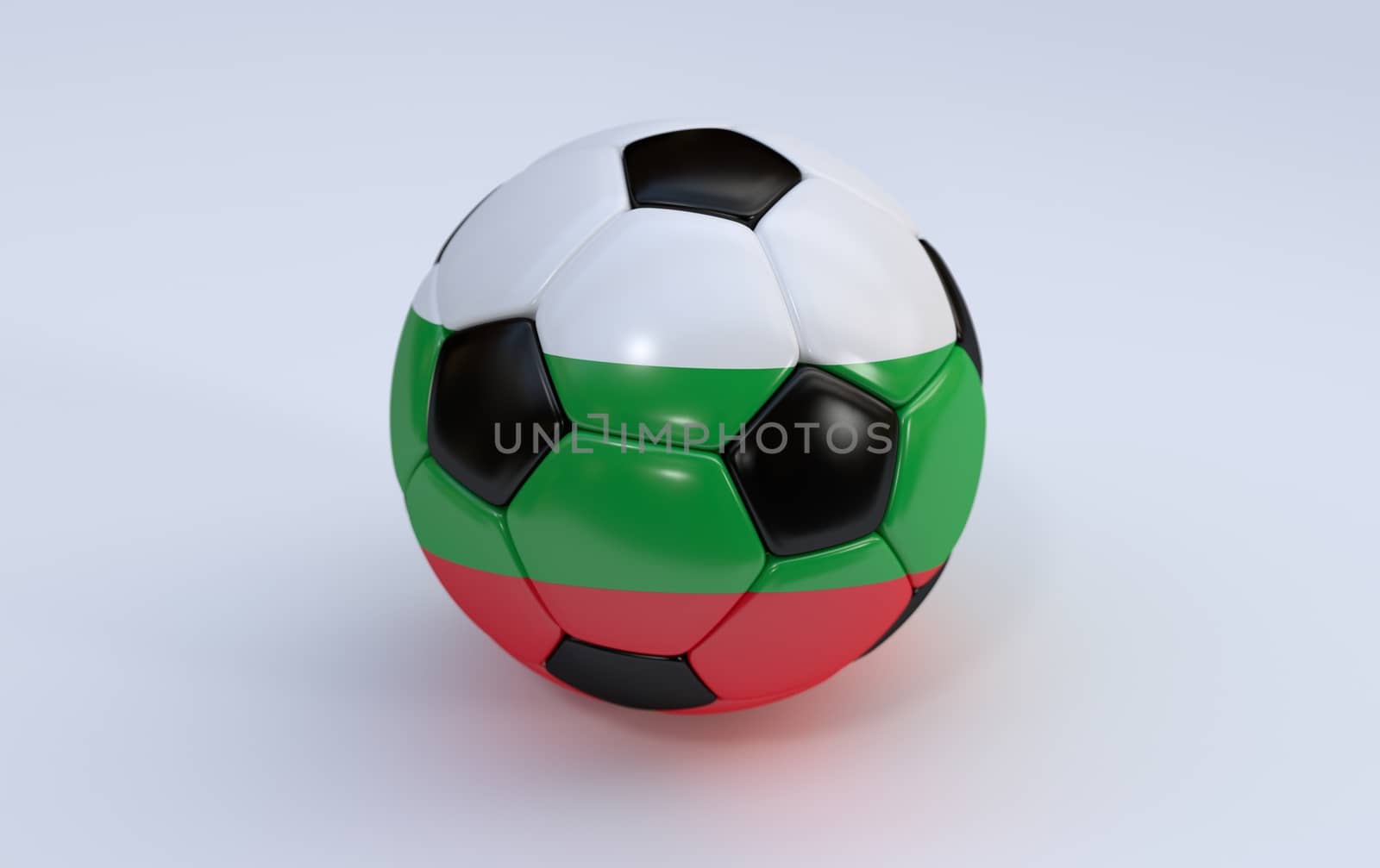 Bulgaria flag on soccer, football ball on white background