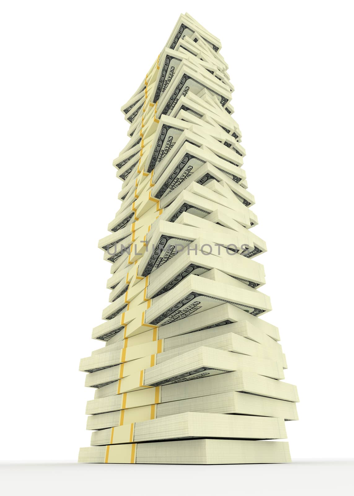Illustration of big money stack from dollars usa. Finance concepts