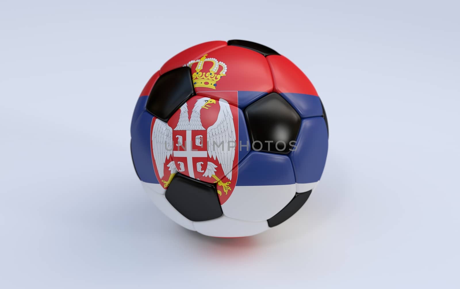 Soccer ball with flag of Serbia by Barbraford