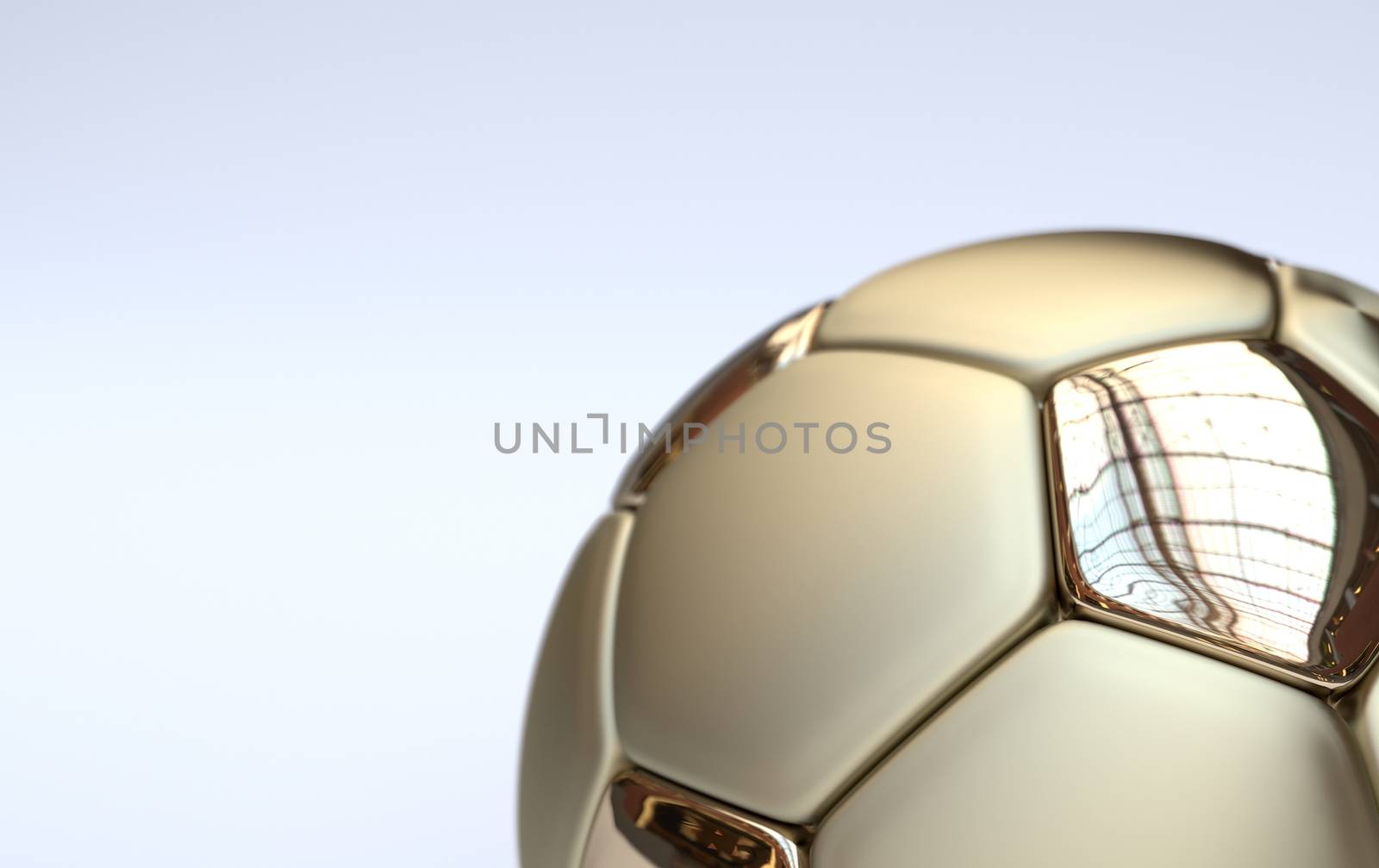 Gold championship soccer, football ball on white background