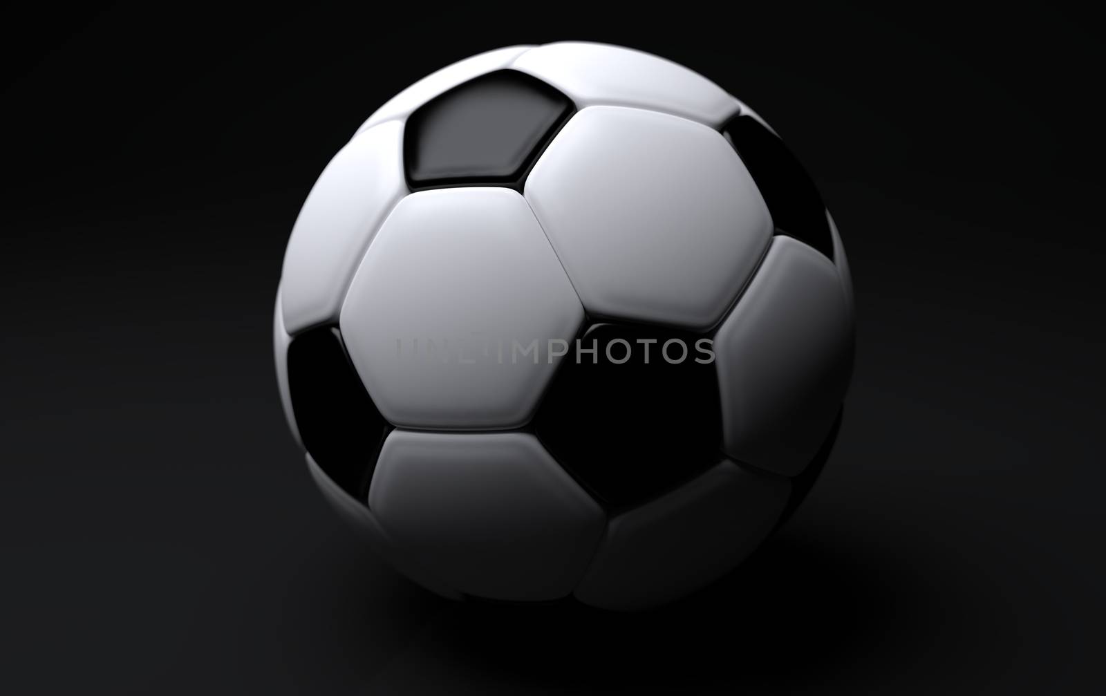 Championship soccer, football ball on black background