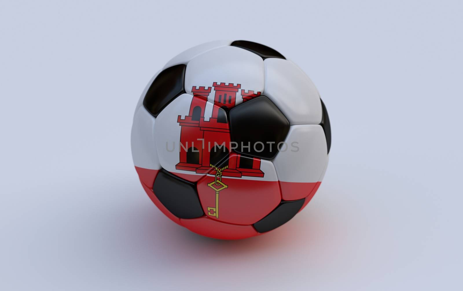 Soccer ball with flag of Gibraltar by Barbraford