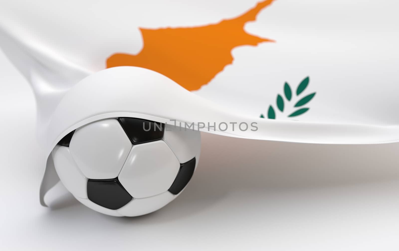 Cyprus flag with championship soccer ball by Barbraford