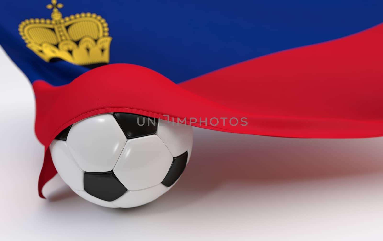 Lichtenstein flag with championship soccer ball by Barbraford