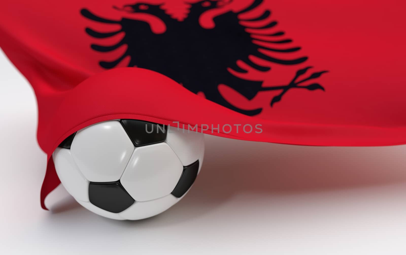 Albania flag with championship soccer ball by Barbraford