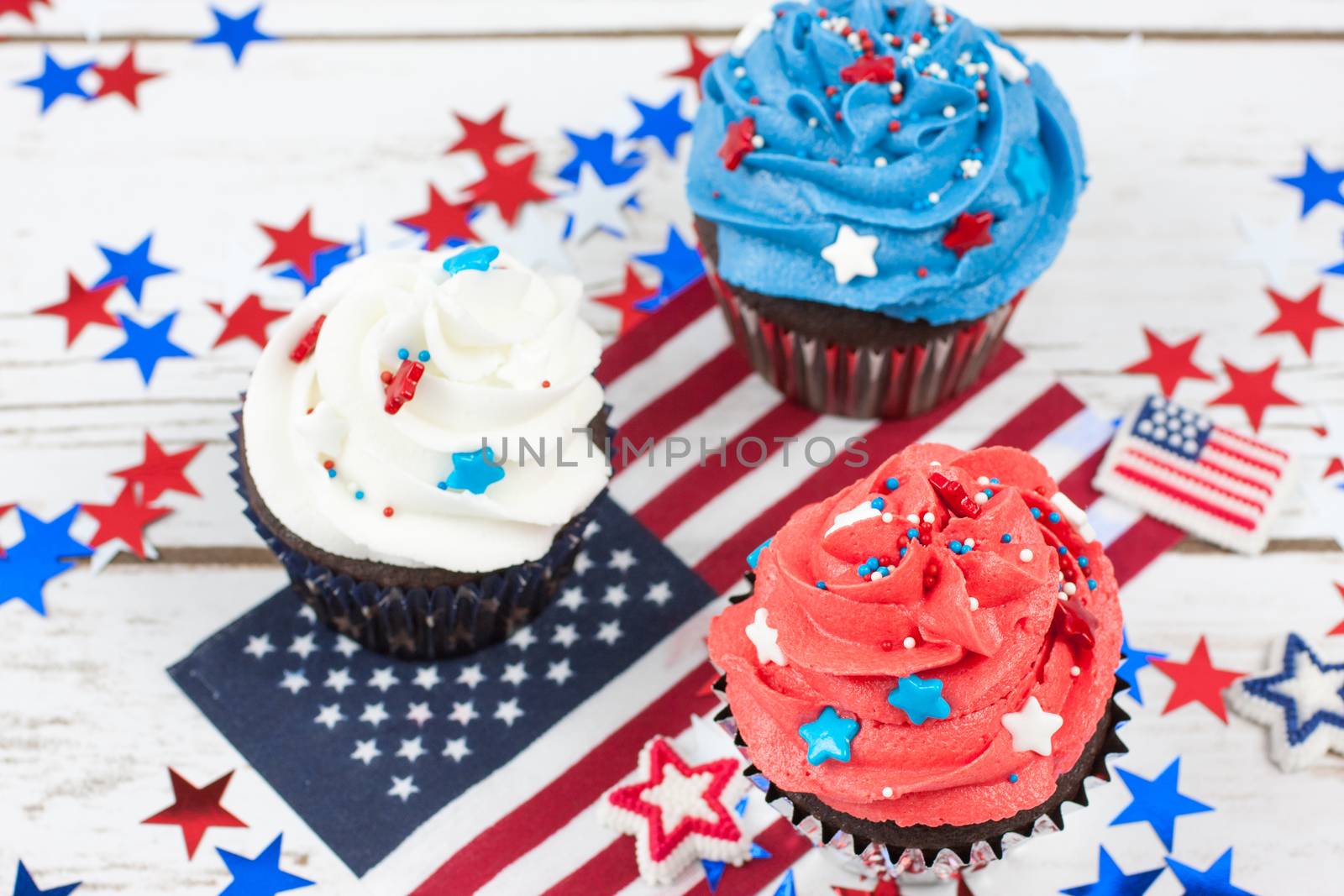 Patriotic Chocolate Cupcakes by SouthernLightStudios