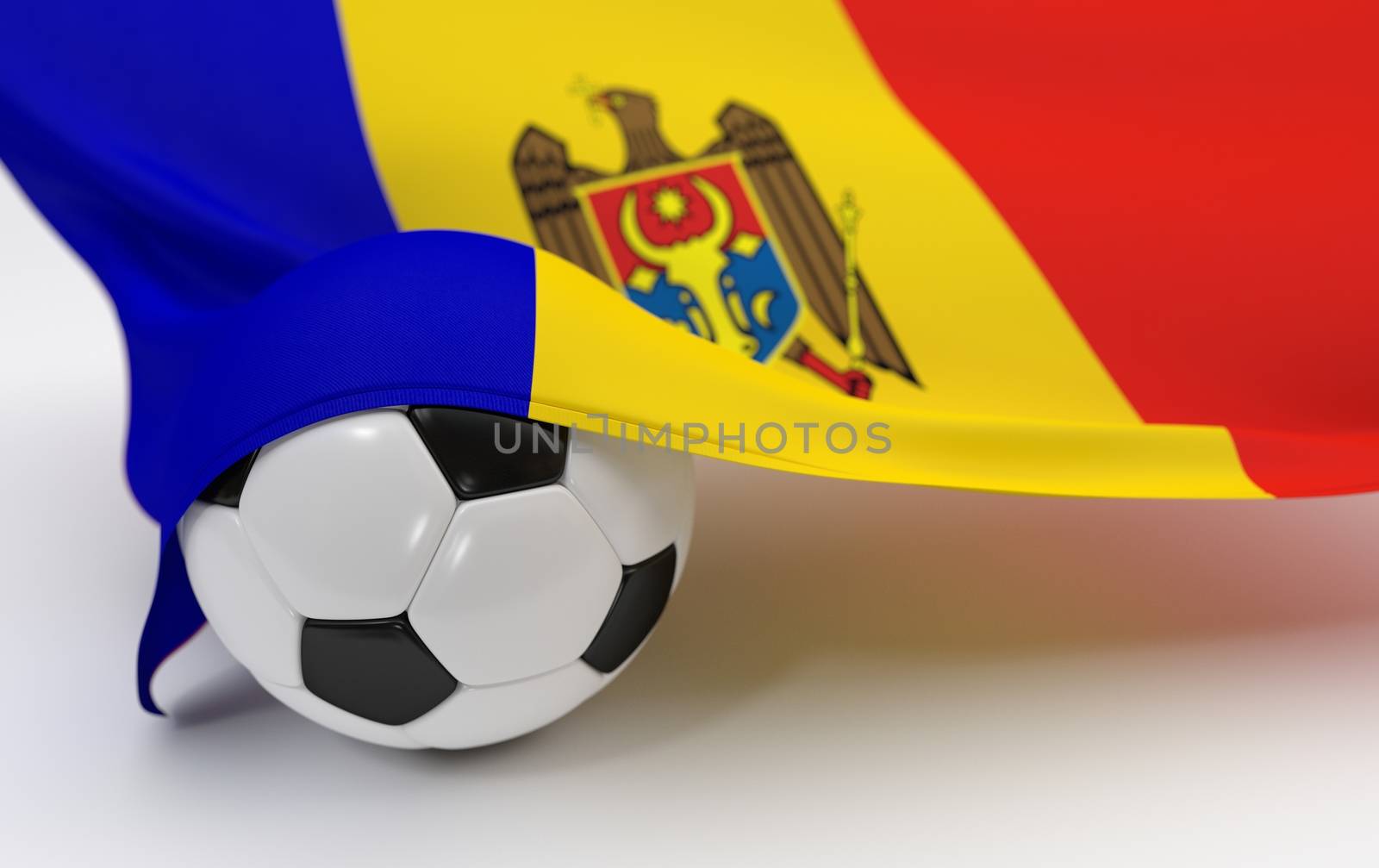 Moldova flag with championship soccer ball by Barbraford