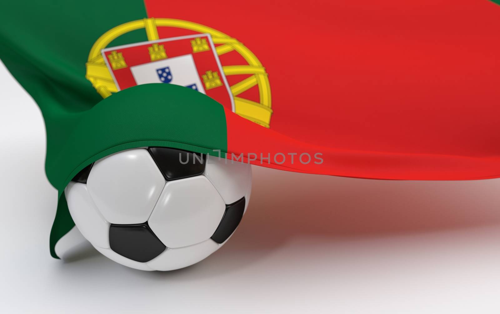 Portugal flag with championship soccer ball by Barbraford