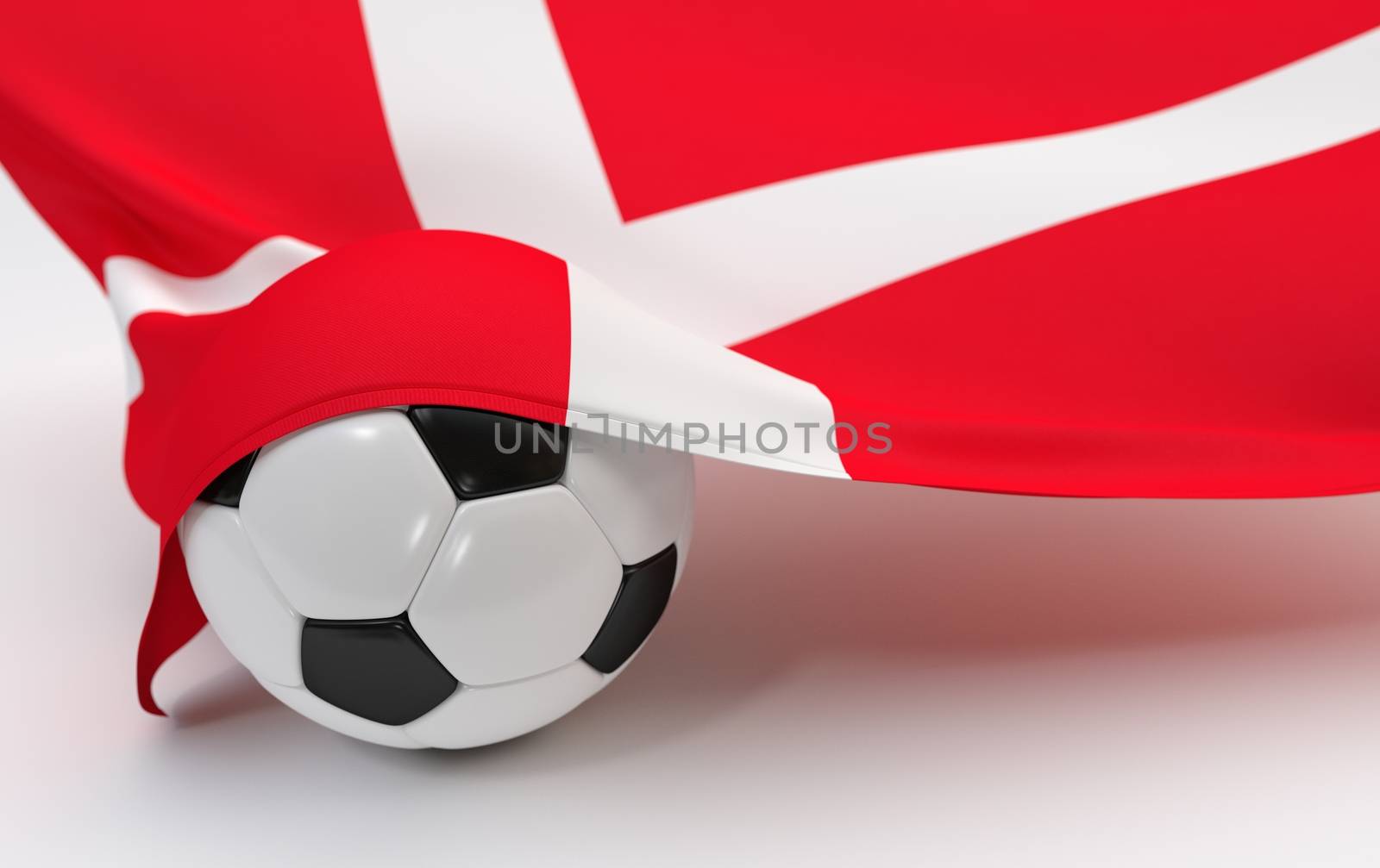 Denmark flag with championship soccer ball by Barbraford