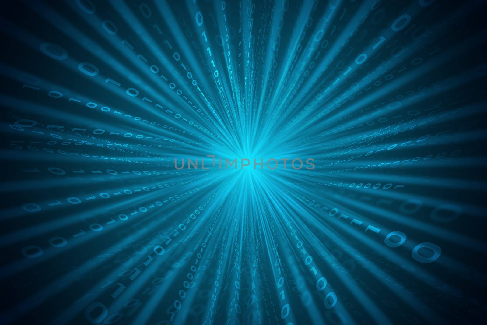 Abstract matrix blue background with numbers and stripes