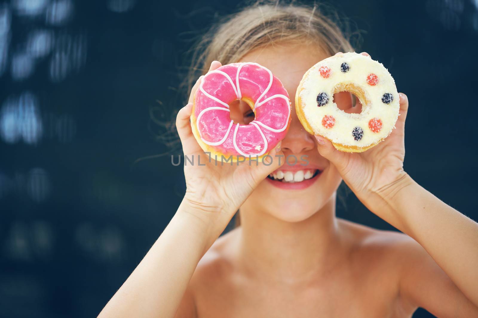 Girl eating donuts by alenkasm